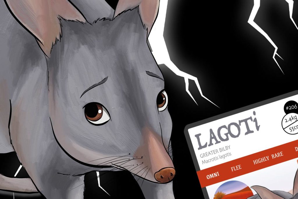 LAGOTi - Greater bilby - Australian marsupials - ANiMOZ - Trading card game - Australian animals